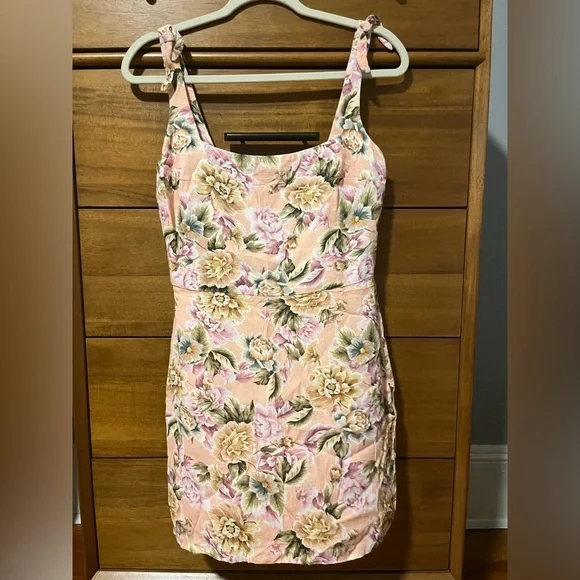 Amanda Uprichard Capulet Floral Tie Shoulder Floral Dress - Size Small - Picture 4 of 8